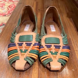 Handwoven leather sandals from Mexico.